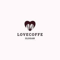 amo ilustração em vetor modelo de design de ícone de logotipo de café