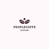 ilustração em vetor modelo de design de ícone de logotipo de café de pessoas