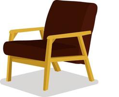 cadeira aconchegante marrom, ilustração, vetor em fundo branco