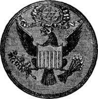 a águia é uma moeda de ouro dos estados unidos, ilustração vintage vetor