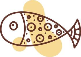 peixe amarelo com círculos, ilustração, vetor, sobre um fundo branco. vetor