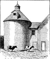 silo, ilustração vintage. vetor