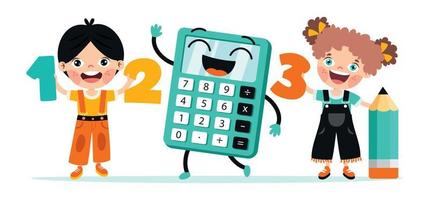 calculadora plana para educação infantil vetor