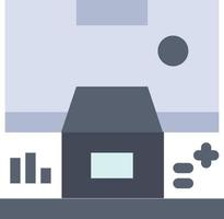 modelo de banner de ícone de vetor de ícone de cor plana de sala de painel de controle de centro de cabine