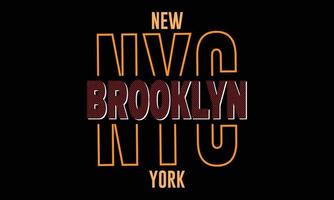 nova york brooklyn t-shirt design ilustração e design colorido vetor