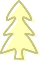 árvore de natal amarela, ilustração, vetor, sobre um fundo branco. vetor