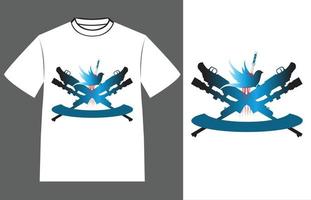 design de camiseta de pássaro de caça vetor