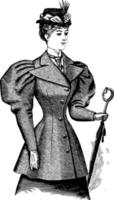 casaco de peito é um design do final do século 19, gravura vintage. vetor