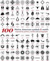 símbolos nativos americanos indígenas retirados de cerâmica, tecelagem e petróglifo vetor