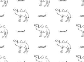 padrão perfeito de personagem de desenho animado de camelo em fundo branco vetor