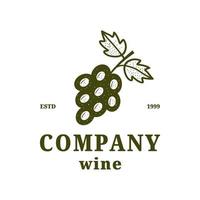 logotipo de vinho vintage para menu de restaurante de loja de vinhos marca de vinho e modelo de logotipo de negócios de fazenda de identidade vetor