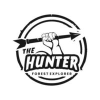 o logotipo do emblema do caçador vetor
