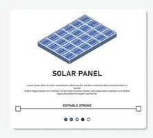 curso editável de vetor simples de painel solar de energia renovável