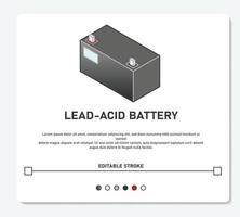 fonte de alimentação ups bateria de chumbo-ácido vetor simples curso editável