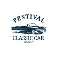 vetor do logotipo 3 do carro clássico do festival.