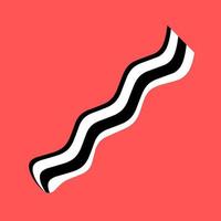 silhueta vetorial de bacon em fundo laranja. bacon é preto e branco. ótimo para logotipos de fast food, cartazes. vetor