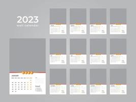 calendário de parede 2023 vetor