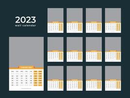 calendário de parede 2023 vetor