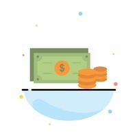 moedas de dólar financiam modelo de ícone de cor plana abstrato de negócios de dinheiro vetor
