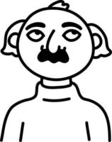 homem com orelhas estranhas, ilustração, sobre um fundo branco. vetor