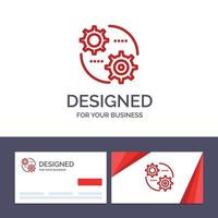 cartão de visita criativo e controle de modelo de logotipo ilustração em vetor configuração de configuração de engrenagem