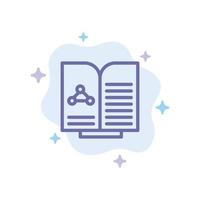 ícone azul do livro de relatório de exame médico no fundo abstrato da nuvem vetor