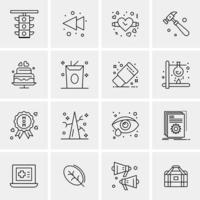 16 ícones universais de negócios vetoriais ilustração de ícones criativos para usar em projetos relacionados à web e móveis vetor