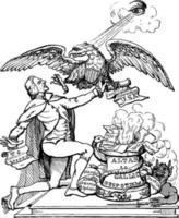 uma caricatura de jefferson, ilustração vintage. vetor