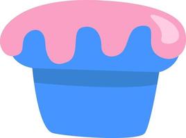 bolo de glacê rosa, ilustração, vetor, sobre um fundo branco. vetor
