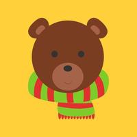 urso de natal, ilustração, vetor em fundo branco.