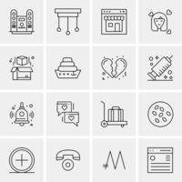 16 ícones universais de negócios vetoriais ilustração de ícone criativo para usar em projetos relacionados à web e móveis vetor