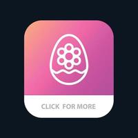 decoração de ovo flor de páscoa planta botão de aplicativo móvel versão de linha android e ios vetor