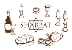 Ícone dos ícones de Shabat vetor