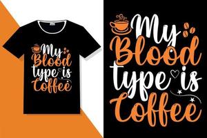 tipografia de citações de motivação de café ou camiseta de tipografia de café vetor