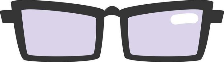 óculos masculinos retangulares pretos, ilustração, vetor, sobre um fundo branco. vetor