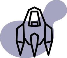 nave de viagem espacial, ilustração de ícone, vetor em fundo branco