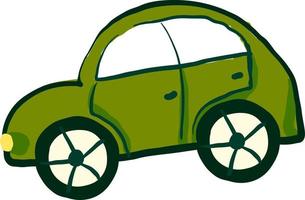 carro pequeno verde, ilustração, vetor em fundo branco.