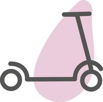 scooter rosa, ilustração, vetor em um fundo branco.