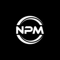 design de logotipo de carta npm na ilustração. logotipo vetorial, desenhos de caligrafia para logotipo, pôster, convite, etc. vetor