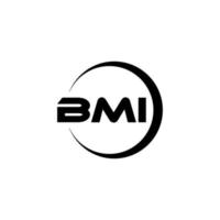 design de logotipo de carta bmi na ilustração. logotipo vetorial, desenhos de caligrafia para logotipo, pôster, convite, etc. vetor