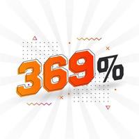 369 desconto promoção de banner de marketing. 369 por cento de design promocional de vendas. vetor