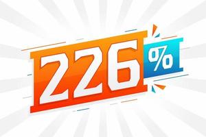 promoção de banner de marketing de 226 descontos. 226 por cento de design promocional de vendas. vetor
