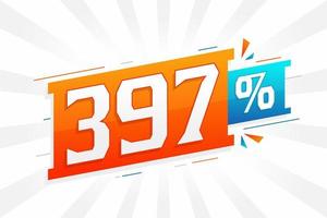 Promoção de banner de marketing de 397 descontos. 397 por cento de design promocional de vendas. vetor