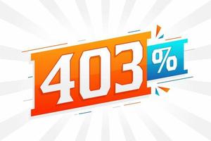 promoção de banner de marketing de desconto 403. 403 por cento de design promocional de vendas. vetor