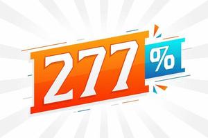 277 promoção de banner de marketing de desconto. 277 por cento de design promocional de vendas. vetor