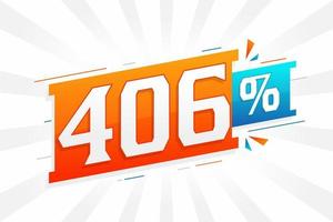 promoção de banner de marketing de desconto 406. 406 por cento de design promocional de vendas. vetor