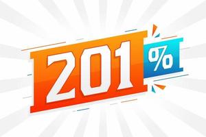 promoção de banner de marketing de 201 descontos. 201 por cento de design promocional de vendas. vetor