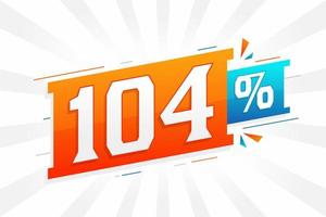 promoção de banner de marketing de 104 descontos. 104 por cento de design promocional de vendas. vetor