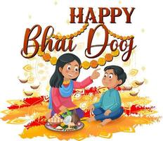 design de cartaz feliz bhai dooj vetor