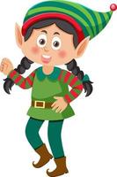 personagem de desenho animado de elfo de natal vetor